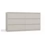 Cómoda MALWA M6/140 de top e shop — 6 cajones, 1380×400×750 mm, laminado crema