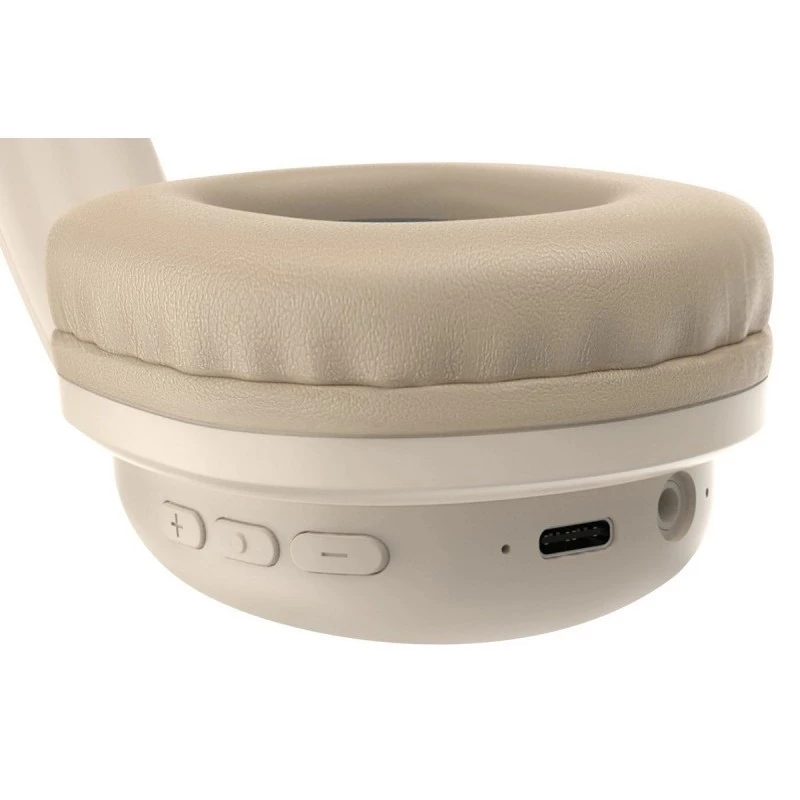 Defender FreeMotion B640 auriculares inalámbricos supraaurales, Bluetooth 5.3, USB-C, AUX 3,5 mm, 20–20000 Hz, 105 dB, beige