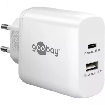 Goobay 65412 Cargador para dispositivos móviles auriculares, portátil, smartphone, tablet Blanco AC Interior