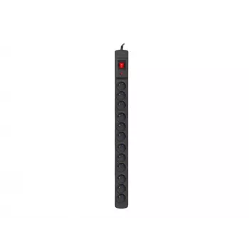 Armac Multi M12 | Regleta de enchufes | Protección contra sobretensiones, 12 tomas, cable de 5m, negra