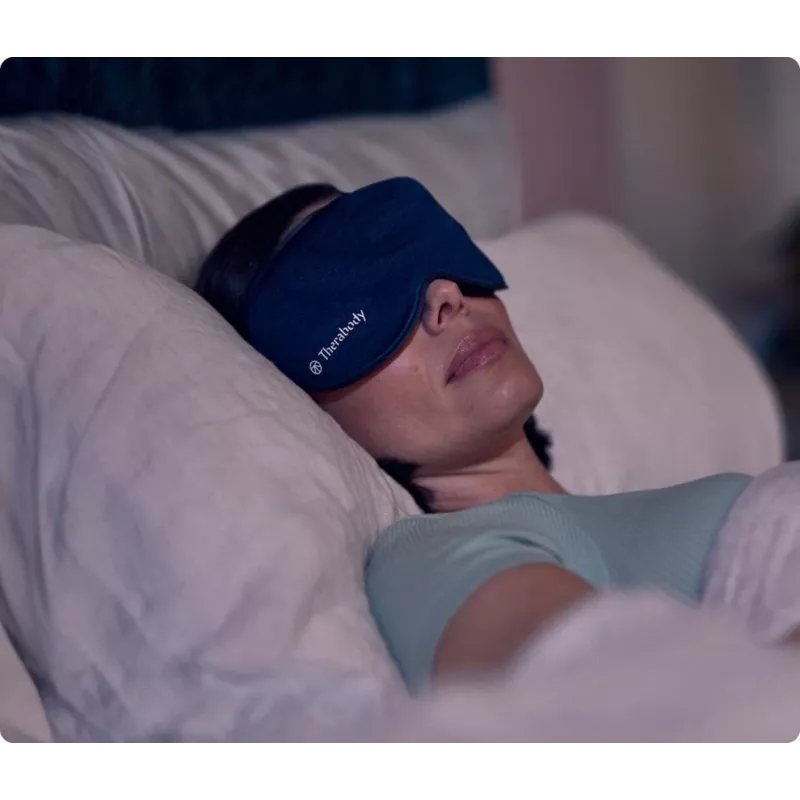 Therabody SleepMask masajeador facial negro, azul