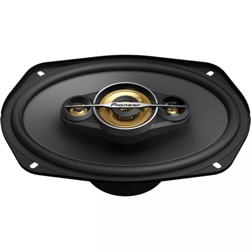 Pioneer TS-A6971F. Tipo de altavoz: 4 vías, potencia máxima: 600 W, potencia nominal: 100 W. Profundidad de montaje: 20,3 cm, tamaño del woofer (An x Al): 152,4 x 228,6
