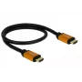 DeLOCK - Cable HDMI - HDMI (M) a HDMI (M) - 50 cm - Triple aislamiento - Negro, Oro - Compatible con 8K