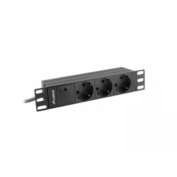 Lanberg PDU-03E-0200-BK Unidad de distribución de energía (PDU) 3 salidas AC 1U negro