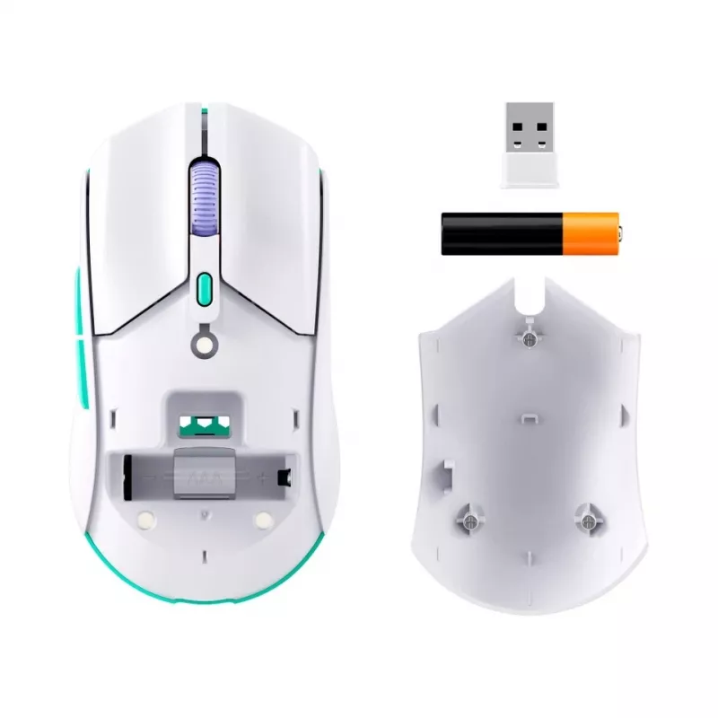HyperX Pulsefire Haste 2 Core Wls - ratón gaming (Wht/Grn/Pur)