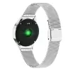 Smartwatch ORO-MED ORO-SMART CRYSTAL SILVER — caja redonda de metal, LCD 240 × 198, pantalla de 1,04 pulgadas, Bluetooth 4.0, sumergible, batería de 120 mAh