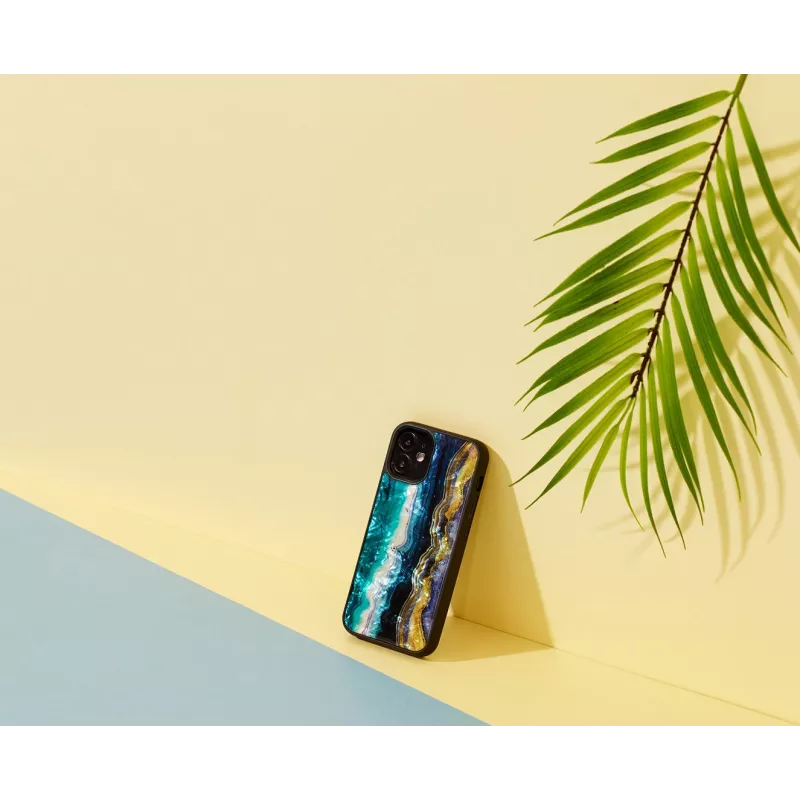 Funda protectora iKins para Apple iPhone 12 mini — patrón de ágata morada