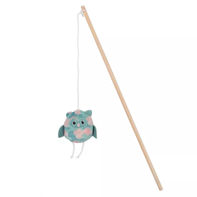 Caña para gatos ZOLUX Ethicat Owl, madera, rellena de hierba gatera, 40 cm