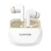 Auriculares CANYON HEXAGON 7 TWS ANC+ENC carga inalámbrica blanco beige