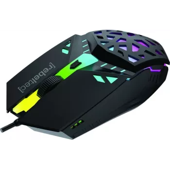 Ratón gaming con cable Rebeltec SHARK — diseño ergonómico, sensor óptico
