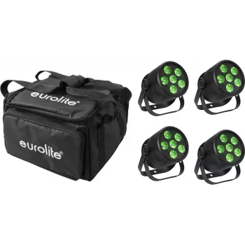 Foco LED tipo par EUROLITE 20000957 4x Silent QCL Floor con bolsa blanda