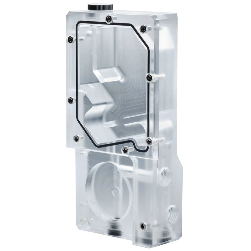 Phanteks Glacier R160C depósito, placa trasera de acrílico transparente, DRGB LED