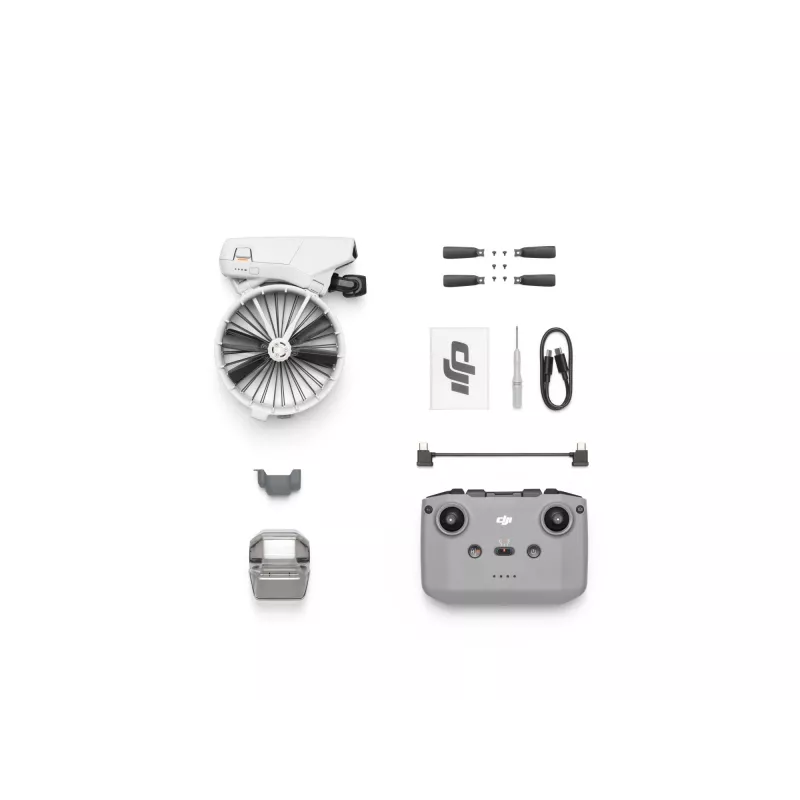Dron DJI Flip con 4 rotores, cámara de 48 MP, vídeo 3840×2160, batería 3110 mAh, Negro/Blanco