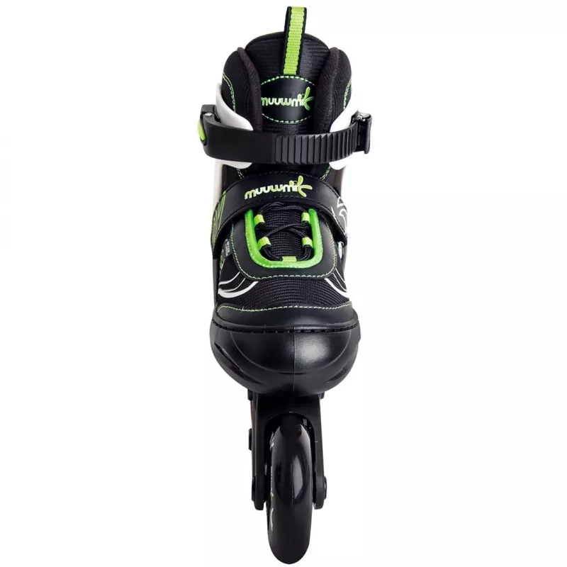 Patines en línea infantiles ajustables talla 29-32, verde/negro