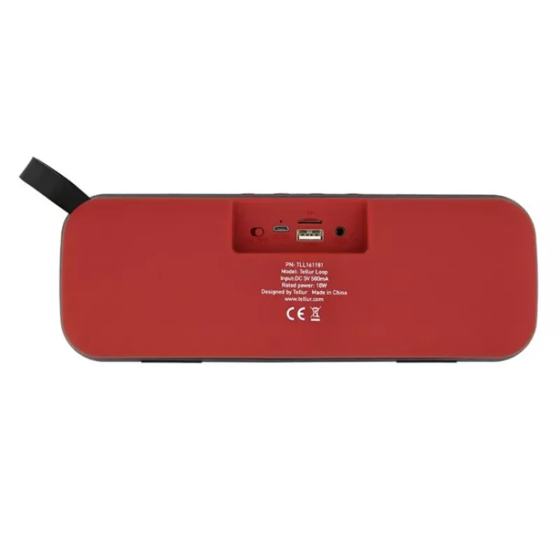 Altavoz portátil Tellur Altavoz Bluetooth Loop 10W Rojo