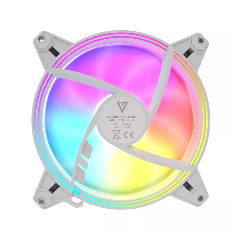 Ventilador para caja MODECOM VOLCANO APEX 140 ARGB WHITE 140mm Reverse