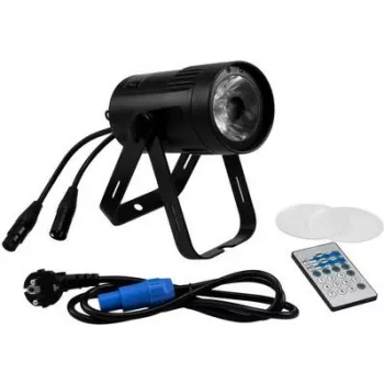 Foco de efectos LED EUROLITE PST-15W DMX 1 LED – dispositivo compacto de escenario/estudio con control DMX
