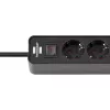 Alargador de corriente Brennenstuhl 1153240106 1,5 m 4 tomas AC para interior negro