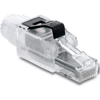 Conector RJ45 DELOCK montaje en campo Cat.6A no apantallado transparente/negro (91127)