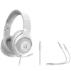 LORGAR Noah 101, Auriculares gaming con micrófono, conexión jack de 3,5 mm, longitud del cable 2 m, diseño plegable, almohadillas de piel sintética PU, tamaño: 185*195*80 mm, 0,245 kg, blanco