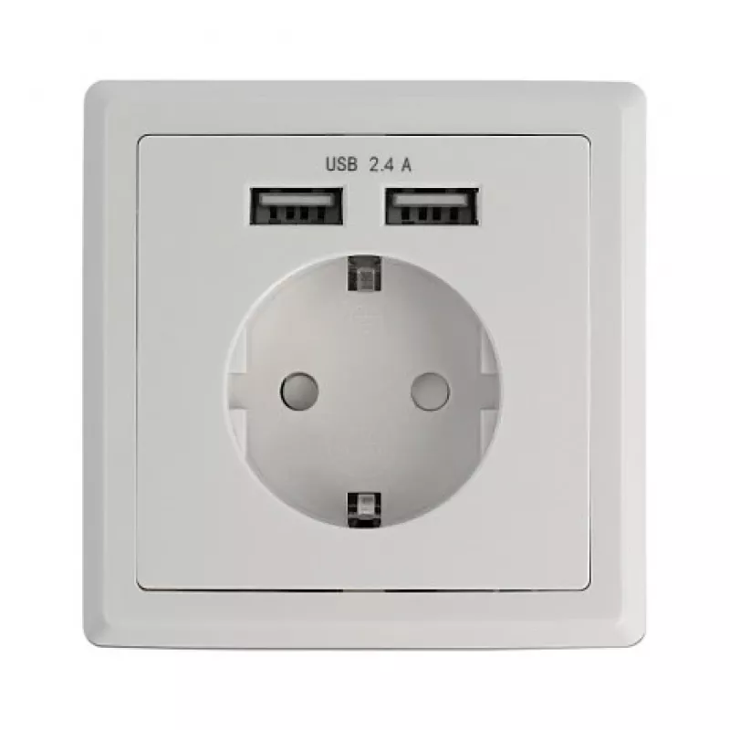 Toma de corriente CEE 7/3 + USB DeLOCK 11471