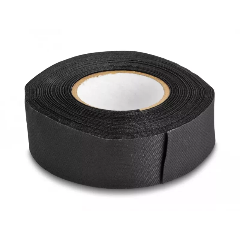 Cinta textil DeLOCK 25 m x 25 mm desgarrable autoadhesiva negra
