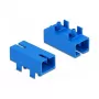 Acoplador de fibra óptica para PCB SC simplex hembra a SC simplex hembra monomodo azul