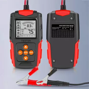 Qoltec 52484 Comprobador de baterías digital LCD | 12V | 24V | 3Ah-200Ah