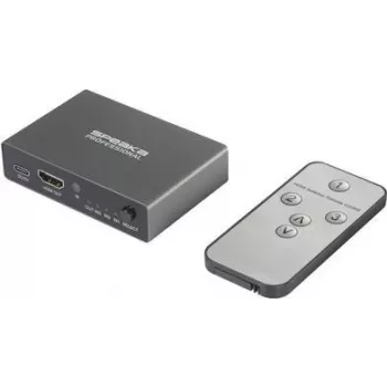 SpeaKa Professional SP-HDS-210 conmutador HDMI de 3 puertos compatible con Ultra HD 7680 x 4320 píxeles (SP-10461504)
