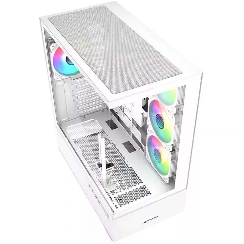 Caja de PC Sharkoon AK6 RGB, ATX, Blanca