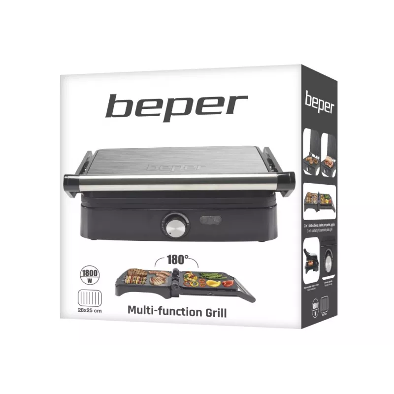 Tostadora eléctrica Beper P101TOS502 — tostadora de acero inoxidable para 2 rebanadas, diseño compacto