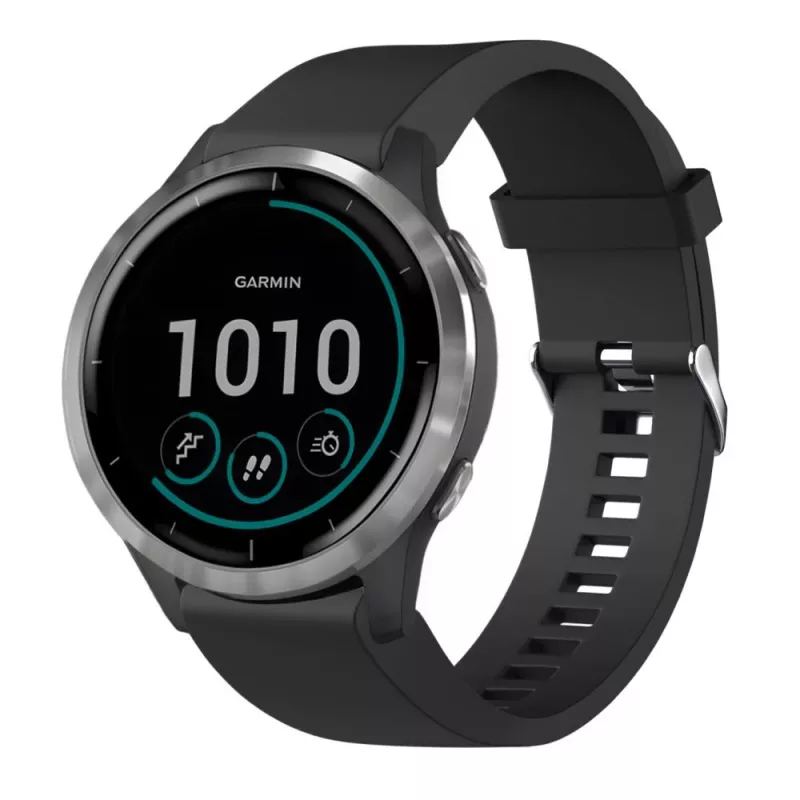 Correa de silicona FIXED para Garmin QuickFit 20 mm, negra