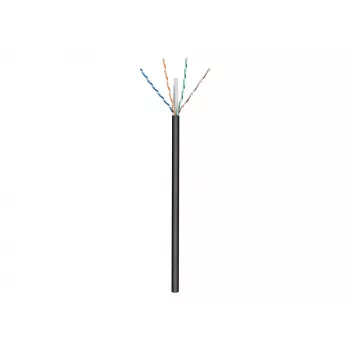 Goobay Cable de red para exterior | CAT 6 U/UTP | AWG 24/1 | Longitud del cable: 100 m | Negro