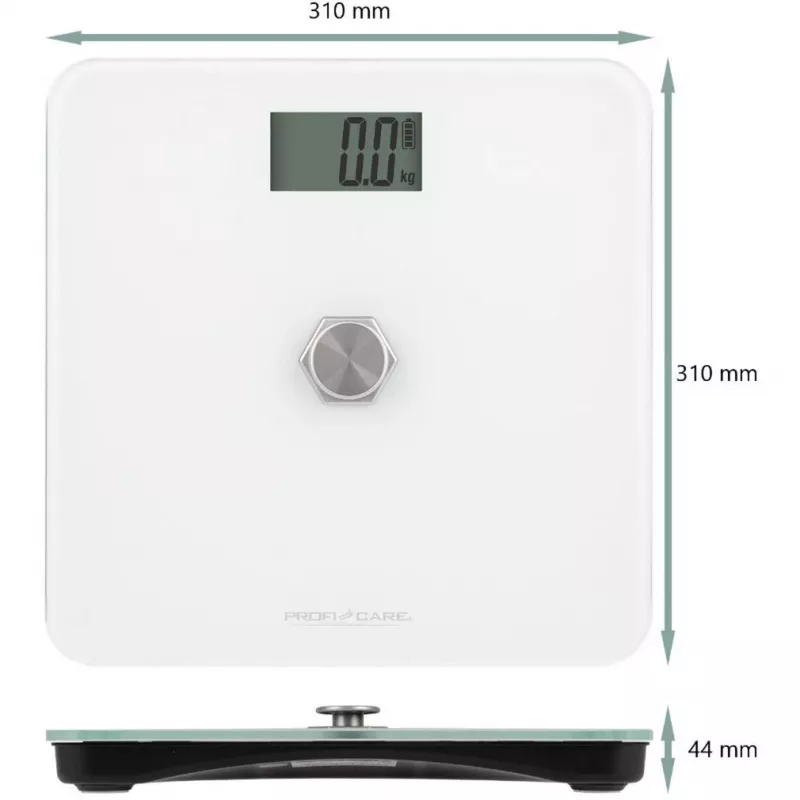 ProfiCare PC-PW 3112 báscula de baño cinética, pantalla digital, apagado automático, blanca