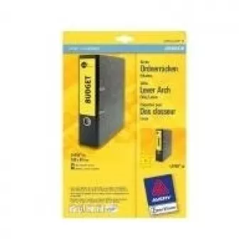 Etiquetas para lomo de archivador Avery L4769-20 amarillo 192 x 61 mm