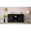 Cómoda 160x80x35 GRANERO negro/negro brillante