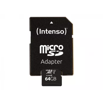 Intenso Performance - tarjeta de memoria flash (microSDXC con adaptador SD) - 64GB - UHS-I U1 / Class10 - microSDXC UHS-I (3424490)