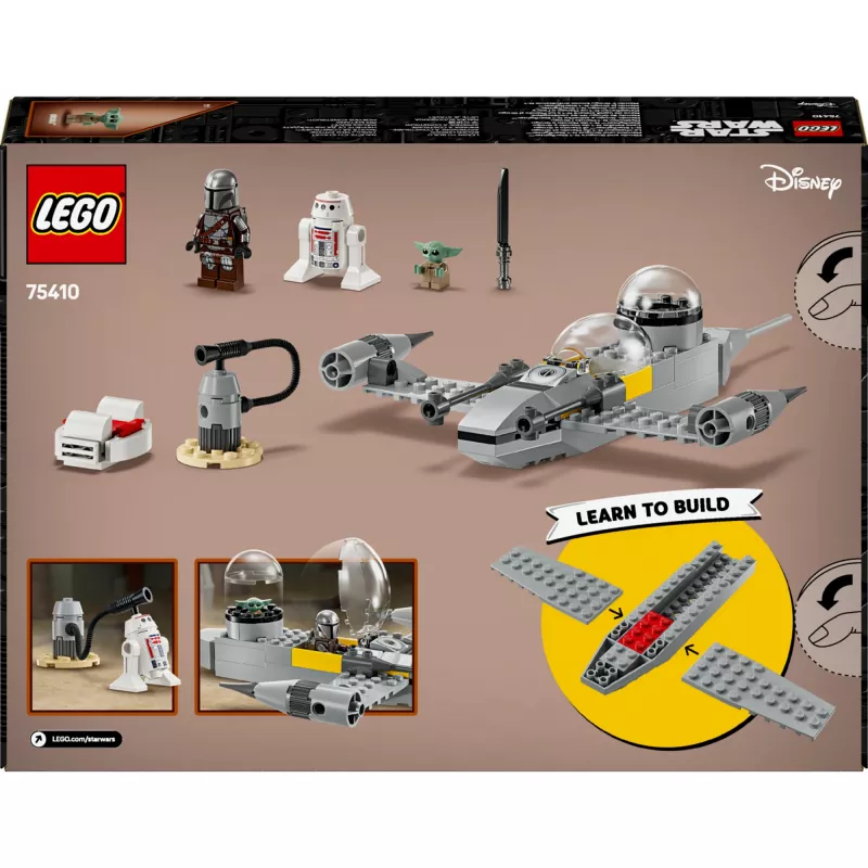 LEGO Star Wars Set 75410 Modelo N-1 Starfighter con 92 piezas, minifiguras Mando y Grogu