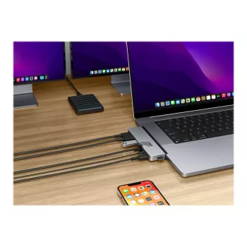 Hyper | HyperDrive DUO PRO 7-in-2 Hub USB-C para MacBook Air/Pro 2016-2020 | Conectores Ethernet LAN (RJ-45) 1 | Número de conectores HDMI 1