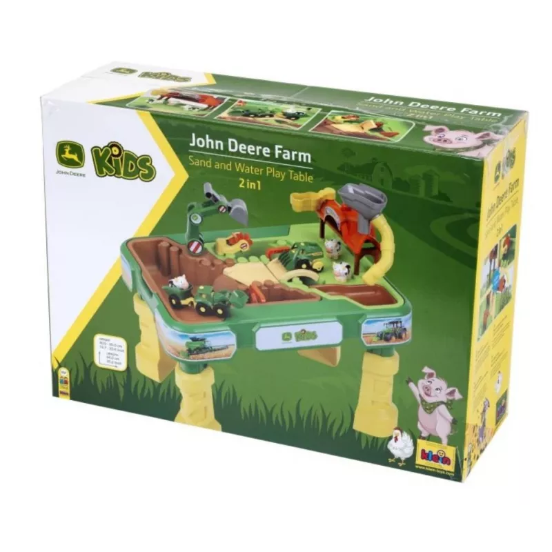 Mesa de arena y agua KLEIN Theo Klein 3948 — mesa de juego de exterior, verde/amarillo, para niños a partir de 1,5 años