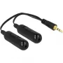 DeLOCK - Divisor de audio - 30 AWG - Mini-Phone estéreo 3,5 mm (M) - Mini-Phone estéreo 3,5 mm (H) - 19cm - Negro (65683)