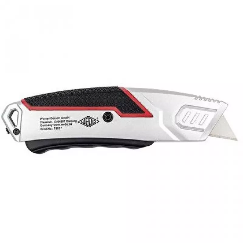 Cúter Wedo 78 837 Negro Rojo Plata Hoja recambiable 60 mm Ancho 166 mm Largo