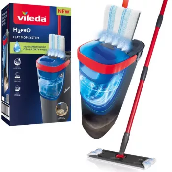 Fregona VILEDA Microfibra 1200 ml Húmedo, cabezal giratorio 360°, mango 140,5 cm, cabezal desmontable lavable a máquina