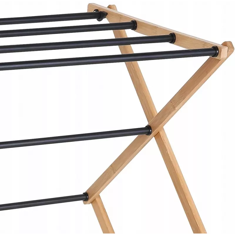 Tendedero PROMIS ANCONA, tendedero plegable de acero con acabado madera, 10 m de superficie de secado, 1000 mm de altura