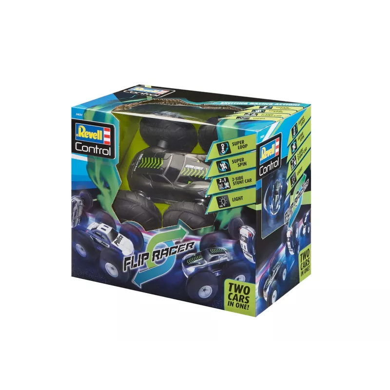 Revell Control 24634 Stunt Car FlipRace camión monstruo RC eléctrico para principiantes con tracción total (24634)