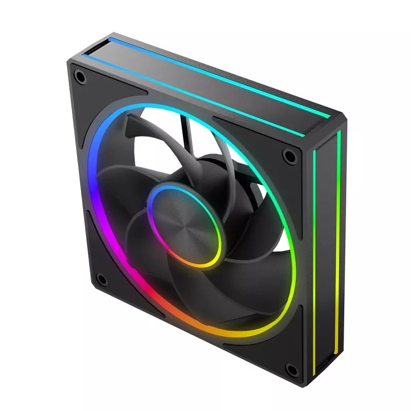 Ventilador de caja MODECOM VOLCANO LOOP 120 ARGB Reverse Fan negro 120 mm PWM 400–1400 RPM conector ARGB