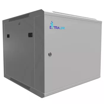 Extralink Carcasa rack 9U 600x600 ASP Gris montaje en pared, puerta metálica