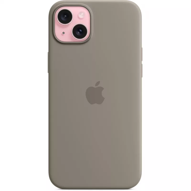 Funda de silicona Apple iPhone 15 Plus MagSafe Clay