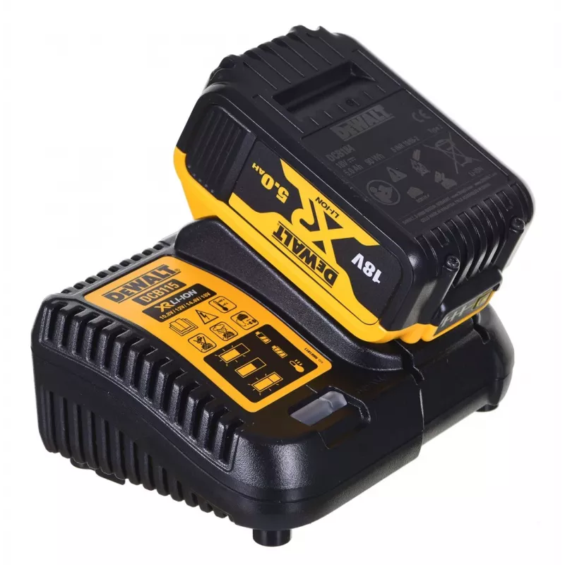 Set combinado para herramientas eléctricas DeWALT DCK2080P2T-QW — 18V Li‑Ion 5Ah (2x), amoladora angular DCG405, taladro atornillador, rosca de plato de lijado M14, maletín de transporte
