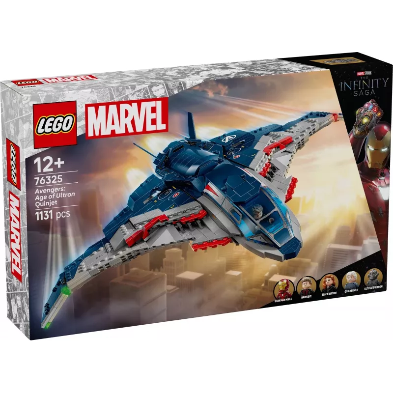 LEGO Marvel Super Heroes 76325 Avengers: Age of Ultron Quinjet, juego de construcción, 1131 piezas, 5 minifiguras, 12+